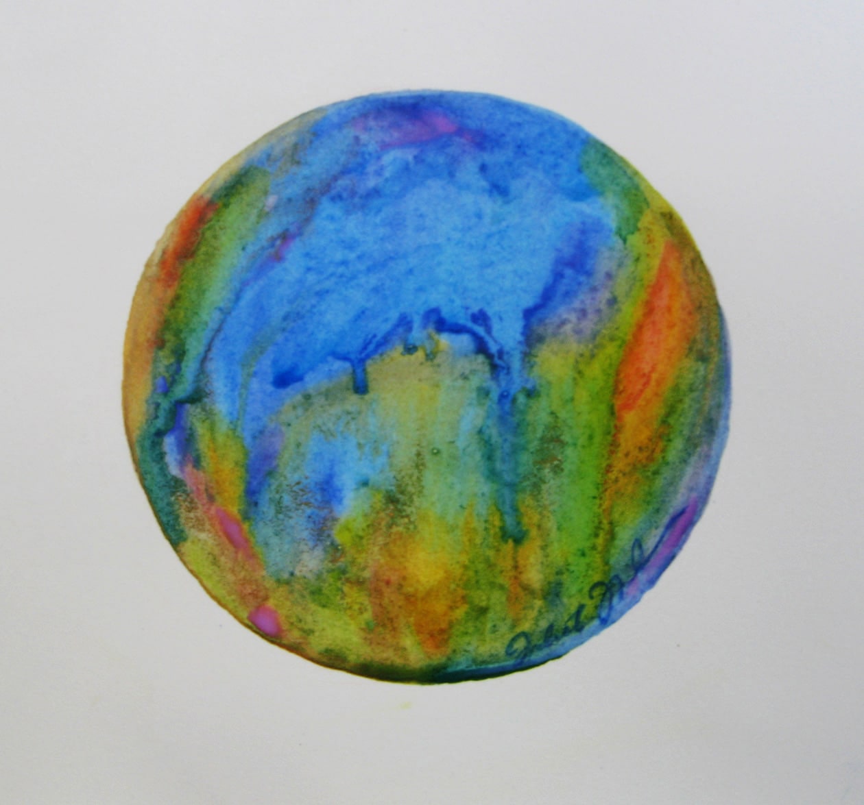 Blue Earth Mandala: 3 1/4 ” x 3 1/8” $60 USD