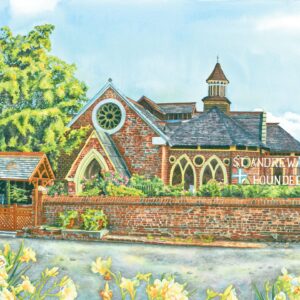 St. Andrew Parish Church: Watercolor on paper (framed)