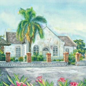 St. Peter's Anglican Church, Port Royal: Watercolor on paper (framed)
