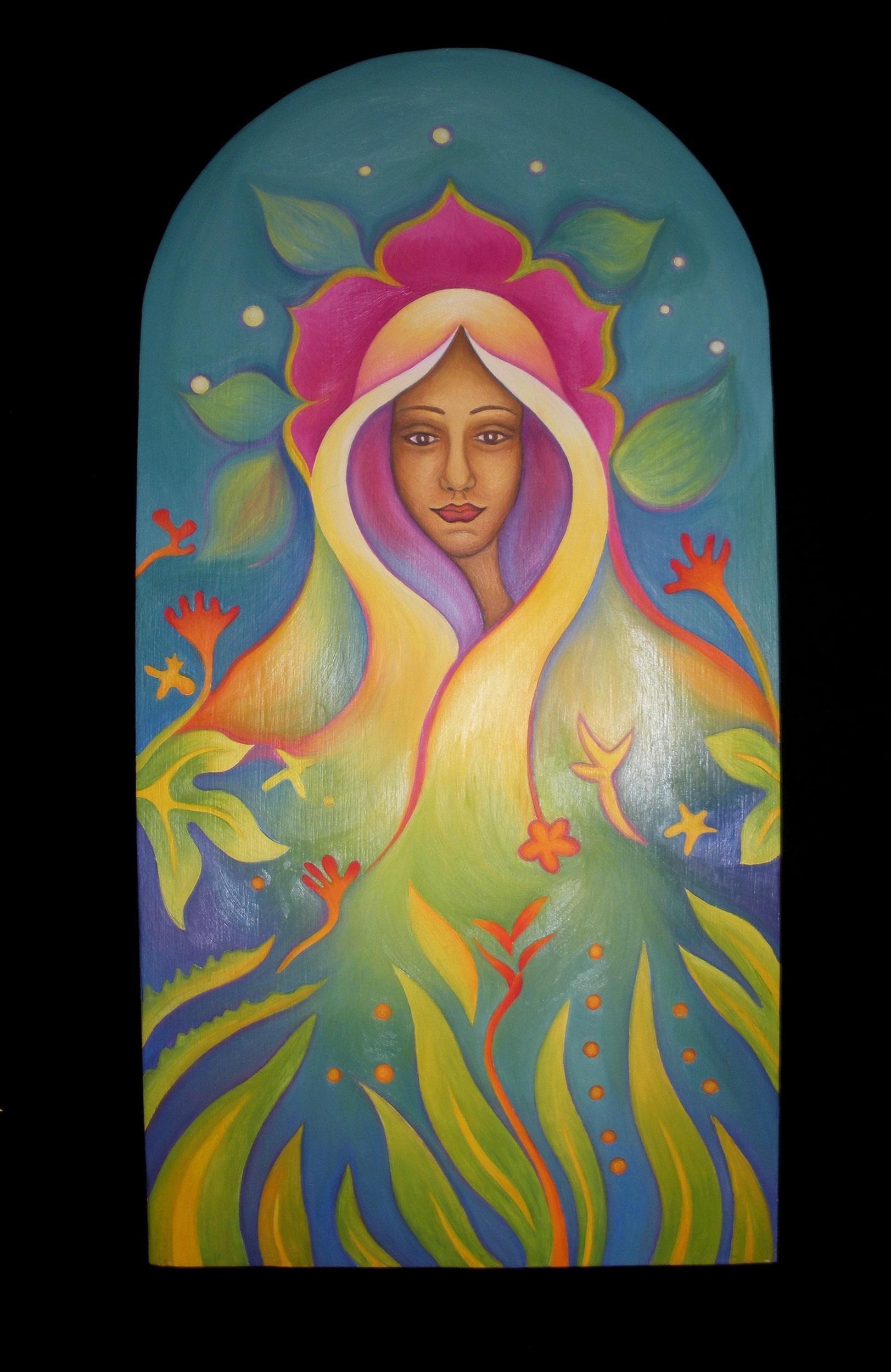 Sunrise Maiden: Oil on wooden panel